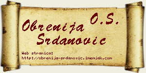 Obrenija Srdanović vizit kartica